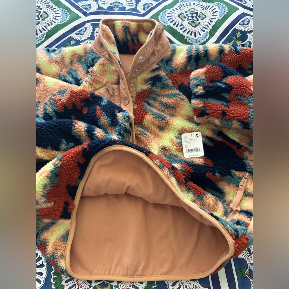 Free People Hit the Slopes Pullover Oasis Combo Aurora Jacket XS - Picture 10 of 10